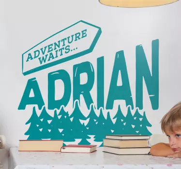 Quote sticker adventure awaits design - TenStickers