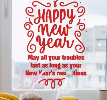 Quote sticker joyful new year greetings - TenStickers