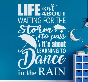 Quote sticker life isn't about waiting - TenStickers