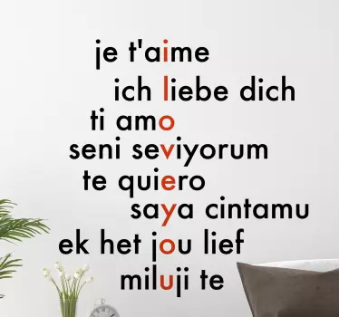 Quote sticker love in languages - TenStickers
