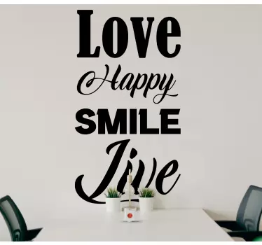Quote sticker love joy happiness dance - TenStickers