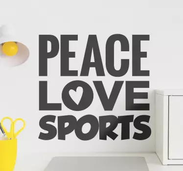 Quote sticker peace love sports - TenStickers