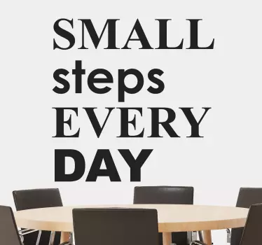 Quote sticker small steps every day - TenStickers