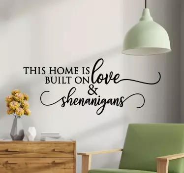 Quote sticker this home is built on love - TenStickers
