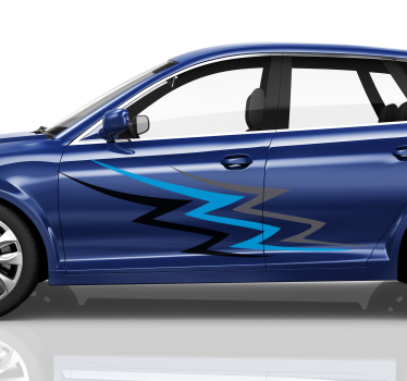 Race car blue and gray Car Decal - TenStickers