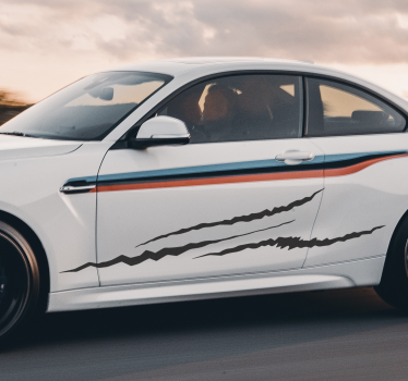 Race car with scratch Car Decal - TenStickers
