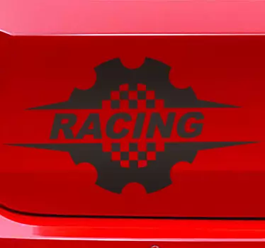 Racing car text decal - TenStickers
