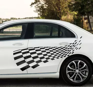 Checkered flag car vinyl sticker - TenStickers