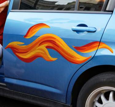 Racing flame car sticker - TenStickers