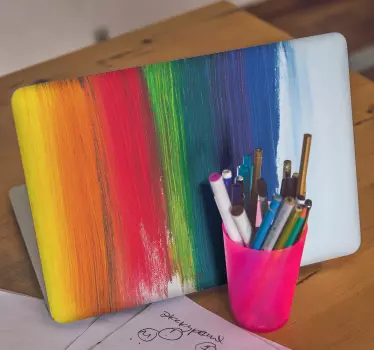 Rainbow drip splash laptop stickers - TenStickers