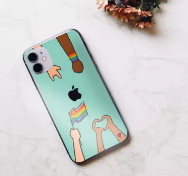 Rainbow Hands iPhone sticker - TenStickers