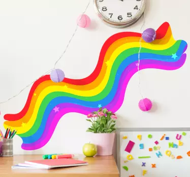 Rainbow lines cartoon wall decal - TenStickers