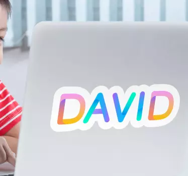 Personalised multicolour name laptop sticker - TenStickers