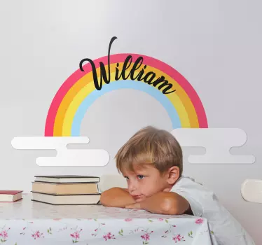 Rainbow personalized wall sticker for kids - TenStickers