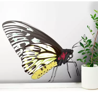 Realistic yellow butterfly wallpaper sticker - TenStickers