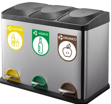 recycling containers emoji wall decal - TenStickers