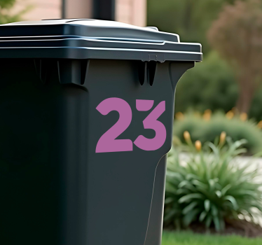 Recycling decal for bin bold number graphics - TenStickers