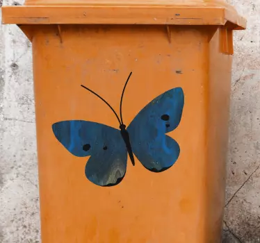 Recycling decal for bin colorful butterfly art - TenStickers