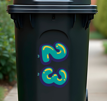 Recycling decal for bin colorful customizable design - TenStickers