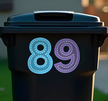 Recycling decal for bin colorful number set - TenStickers