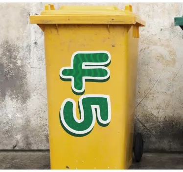 Recycling decal for bin custom green letters - TenStickers