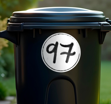 Recycling decal for bin custom number label - TenStickers