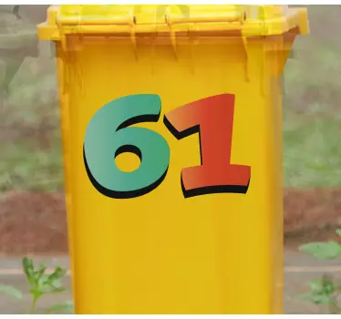 Recycling decal for bin customized number design - TenStickers