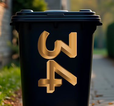 Recycling decal for bin personalized number set - TenStickers