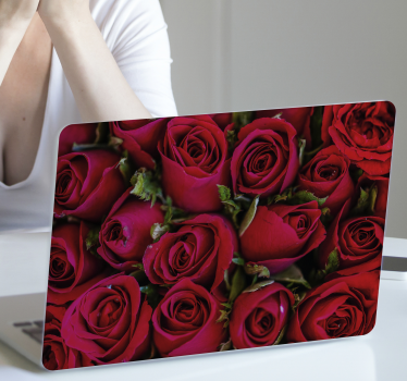 Red floral  laptop skin - TenStickers