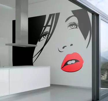Red Lips Sticker - TenStickers