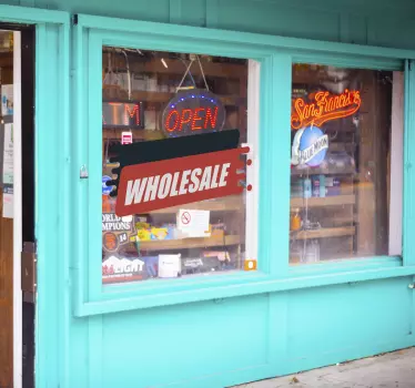 Red wholesale shop window decal - TenStickers
