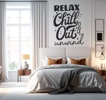 Relax and Chill quote wall decal - TenStickers