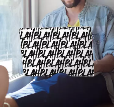 Repeated Phrase Pattern laptop skin - TenStickers