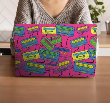 Retro kassettband laptop sticker - TenStickers