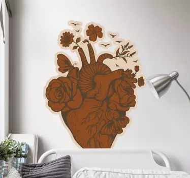 Retro heart retro wall stickers - TenStickers