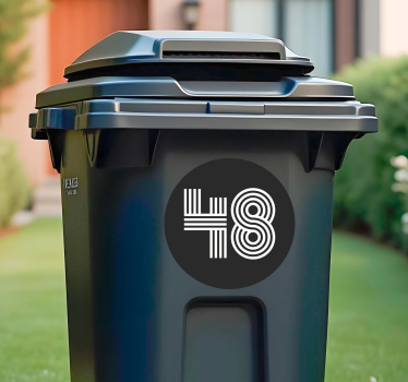Retro line numbers Container decal - TenStickers