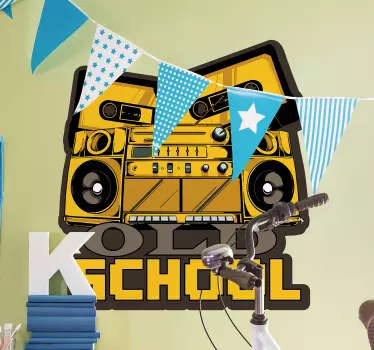 Retro Sound System music sticker - TenStickers