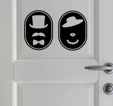 Retro WC glass door sticker - TenStickers