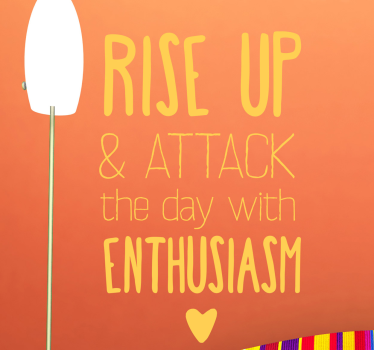 Motivational wall sticker rise up and conquer today - TenStickers