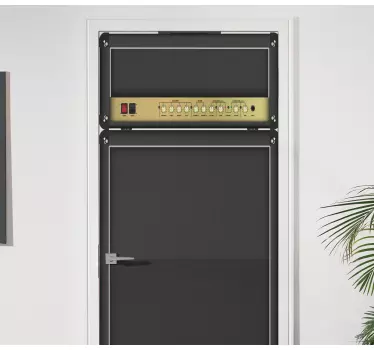 Rock guitar amplifier glass door sticker - TenStickers