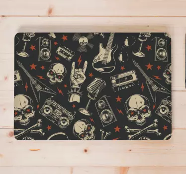 Rock Skull Patterns laptop skin - TenStickers