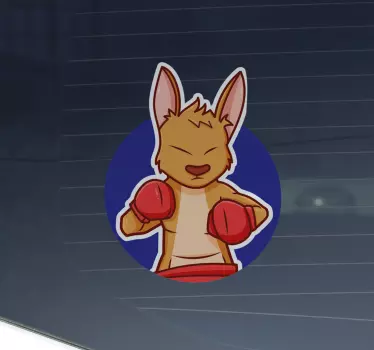 Roo Boxer wild animal car decal - TenStickers