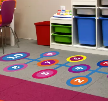 Round hopscotch vinyl sticker floor tile - TenStickers