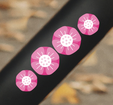 Rounded Flowers bike decal - TenStickers