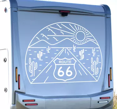 Route 66 road trip motorhome skyline decal - TenStickers