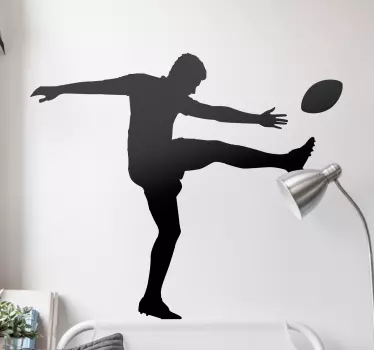 Rugby Player Kicking Silhouette rugby decal - TenStickers