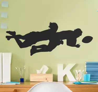 Rugby tackle rugby sticker - TenStickers