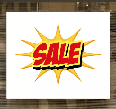 Sale sign comic book window decal - TenStickers