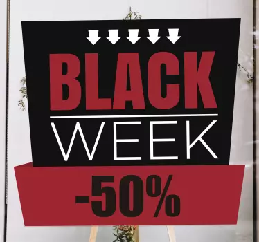 Sales sticker black week 50% off - TenStickers