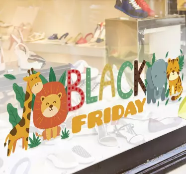 Sales sticker playful animal black friday - TenStickers